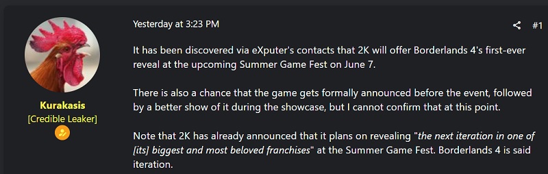 Nicht Mafia 4! Ein Insider hat verraten, dass eine mysteriöse Ankündigung von 2K auf dem Summer Game Fest ein neuer Borderlands-Teil sein wird-2 Nicht Mafia 4! Ein Insider hat verraten, dass eine mysteriöse Ankündigung von 2K auf dem Summer Game Fest ein neuer Borderlands-Teil sein wird-2