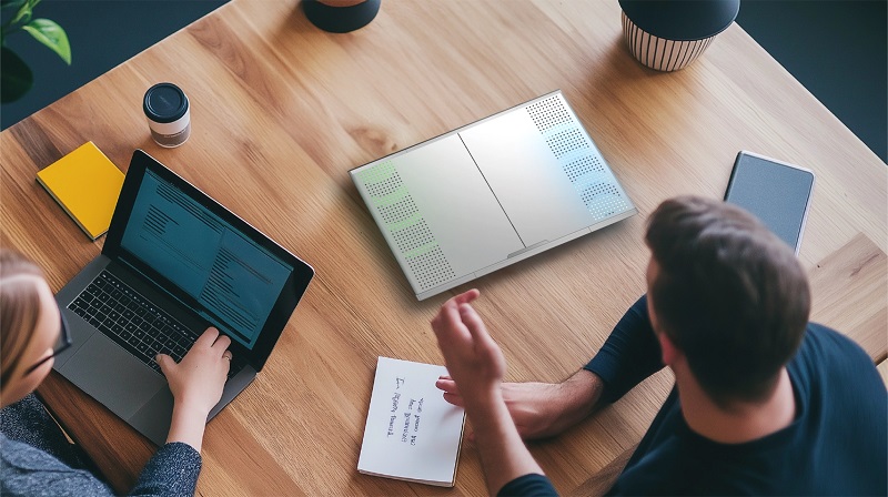 Compal Infinite Laptop-Konzept mit erweiterbarem Bildschirm Compal Infinite Laptop-Konzept mit erweiterbarem Bildschirm