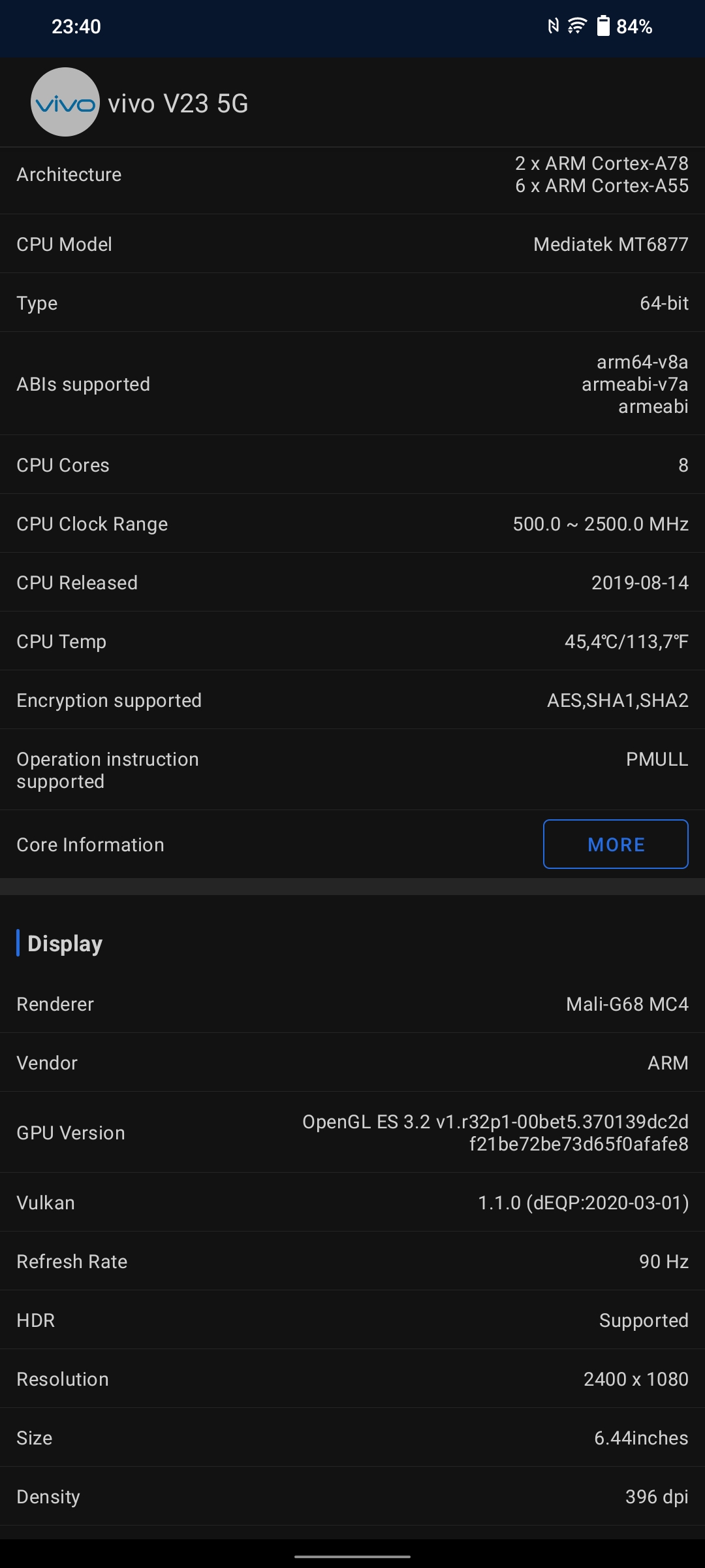 Vivo V23 5G im Test: Das erste farbwechselnde Smartphone der Welt-98 Vivo V23 5G im Test: Das erste farbwechselnde Smartphone der Welt-98