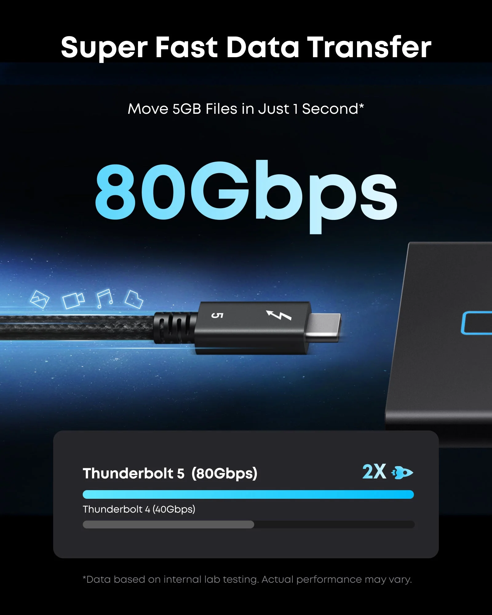 Anker Prime Thunderbolt 5 Kabel 0,5 m Anker Prime Thunderbolt 5 Kabel 0,5 m