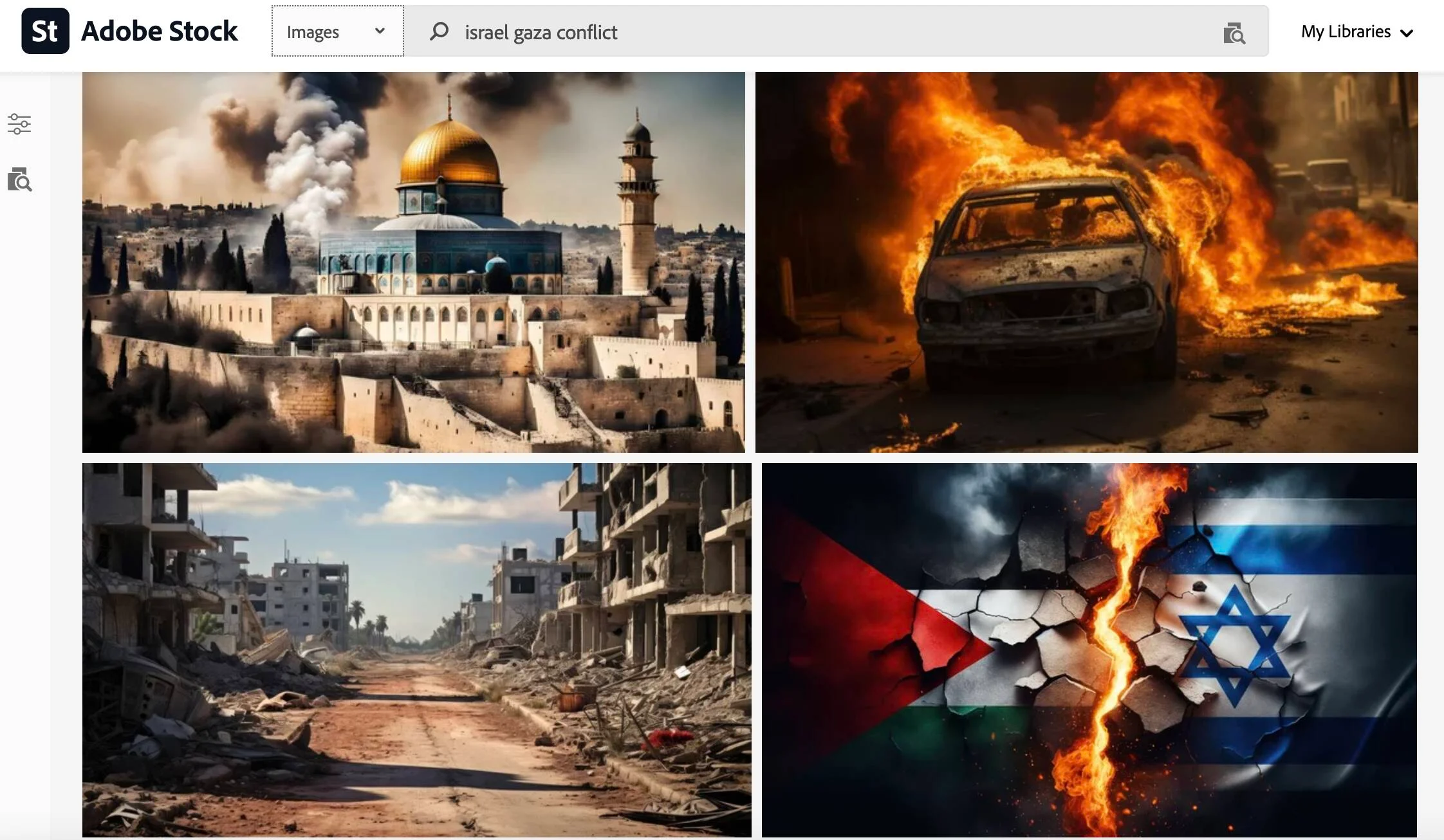 Adobe verkauft mit künstlicher Intelligenz generierte Bilder des Krieges zwischen Israel und Hamas, die in Nachrichtenberichten als echt ausgegeben werden-2 Adobe verkauft mit künstlicher Intelligenz generierte Bilder des Krieges zwischen Israel und Hamas, die in Nachrichtenberichten als echt ausgegeben werden-2