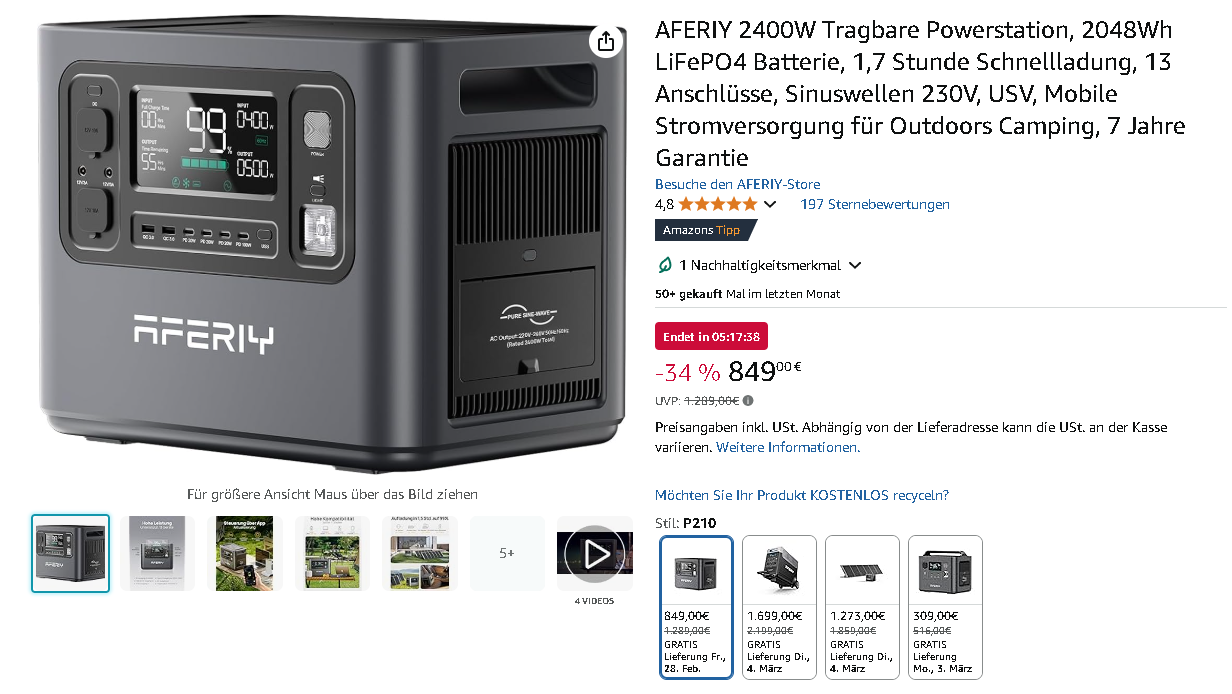 AFERIY 2400W Powerstation Bild