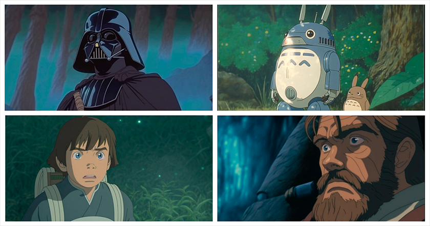 Das neuronale Netzwerk Nijijourney stellt ikonische Star Wars Charaktere im Stil von Studio Ghibli dar Das neuronale Netzwerk Nijijourney stellt ikonische Star Wars Charaktere im Stil von Studio Ghibli dar