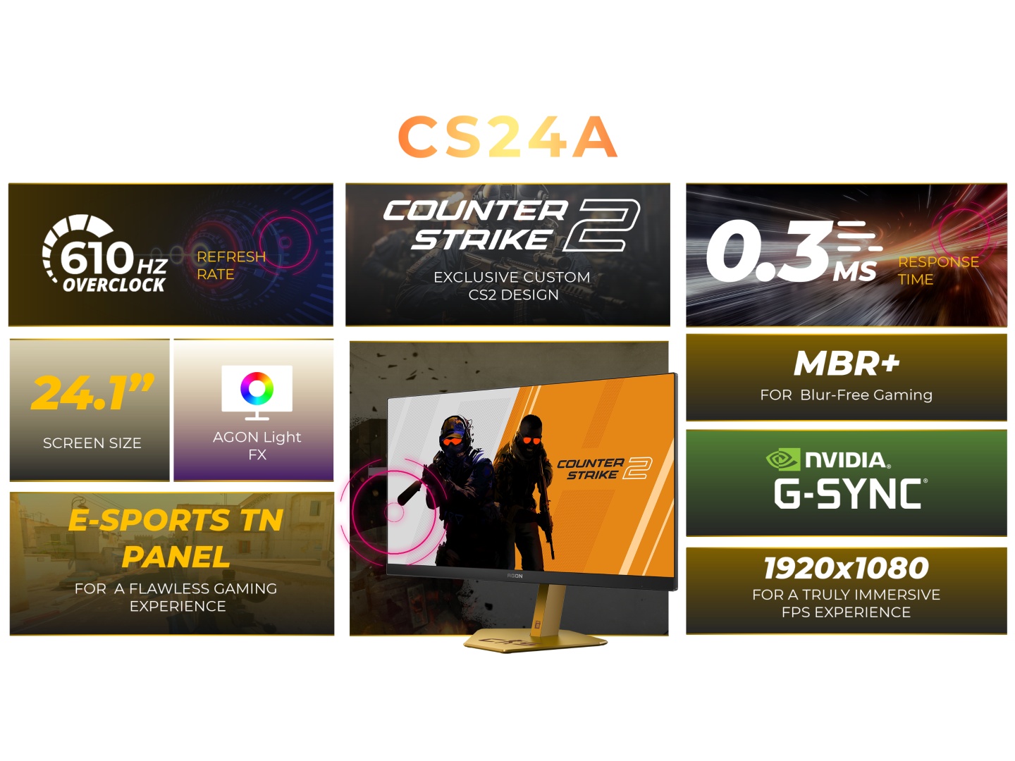 AOC Agon Pro CS24A AOC Agon Pro CS24A - Monitor für Gamer