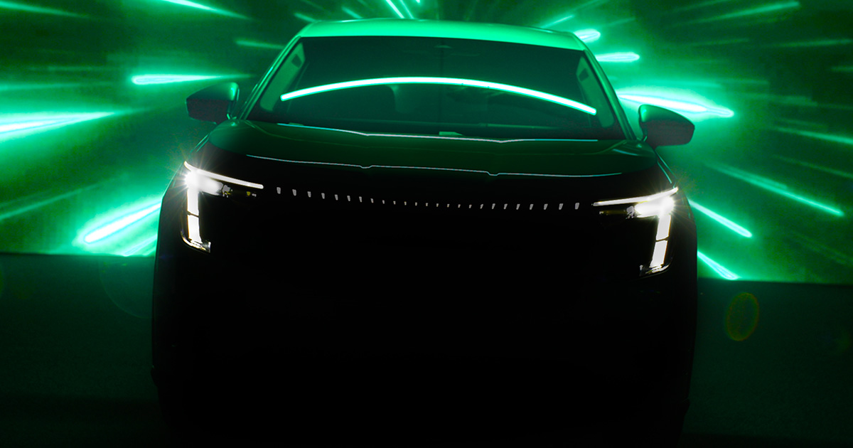 Teaserbild vom Heck des Skoda Space Teaserbild vom Heck des Skoda Space