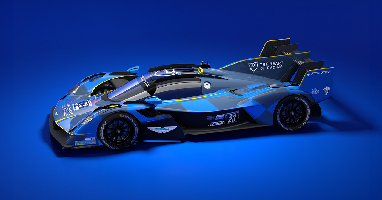 Aston Martin Valkyrie LMH in Bewegung Aston Martin Valkyrie LMH in Bewegung