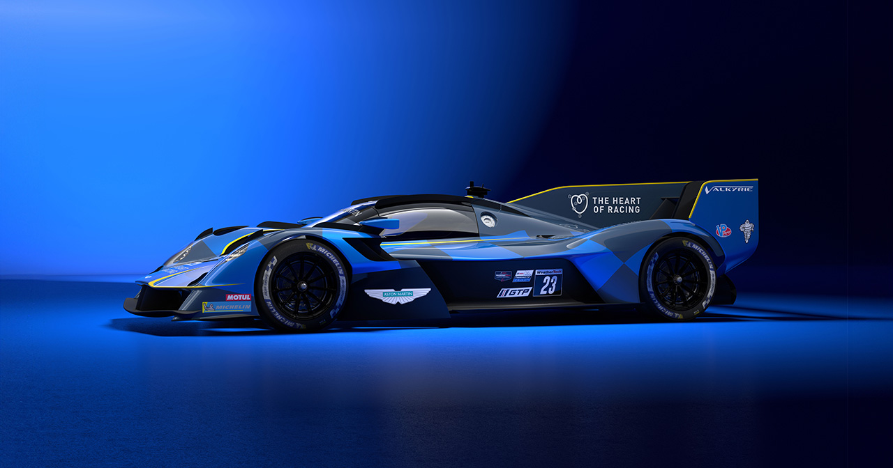 Aston Martin Valkyrie LMH beim Start des Rennens. Aston Martin Valkyrie LMH beim Start des Rennens.