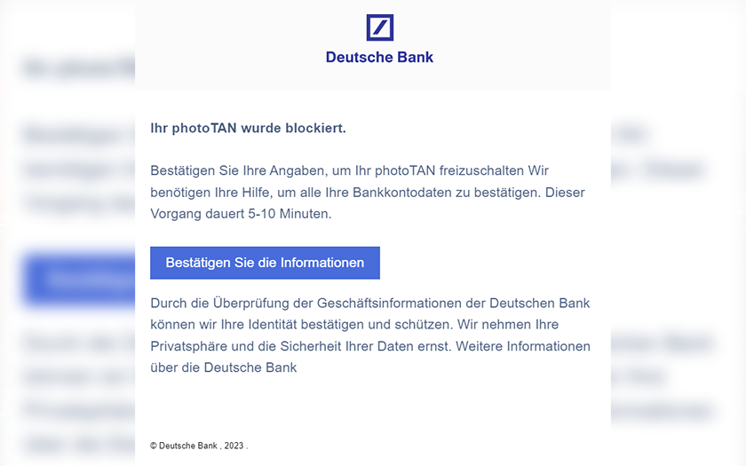 Erhöhte Phishing-Gefahr: Verbrauchenzentrale warnt Kunden der Deutschen Bank und Postbank vor laufenden Angriffen.-2