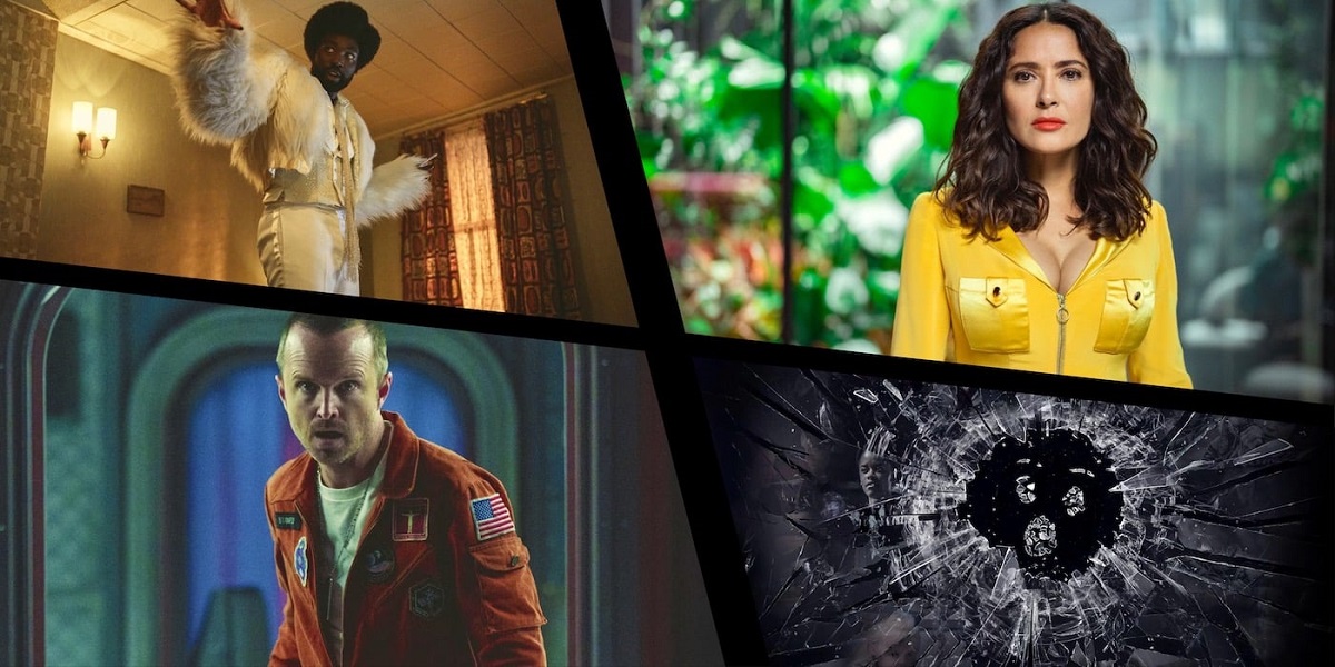 Aaron Paul, Salma Hayek und weitere Prominente im Vorab-Trailer zu Black Mirror Staffel 6 Aaron Paul, Salma Hayek und weitere Prominente im Vorab-Trailer zu Black Mirror Staffel 6