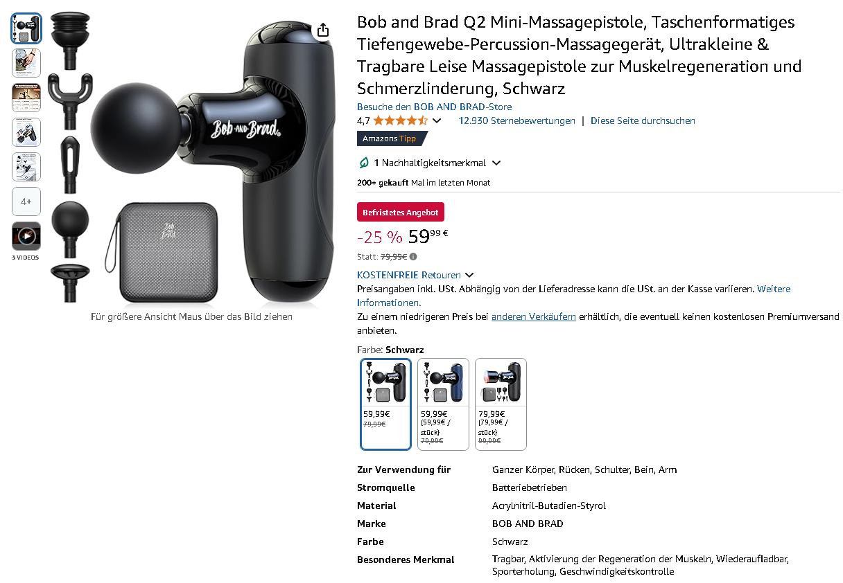 Bob and Brad Q2 Mini-Massagepistole