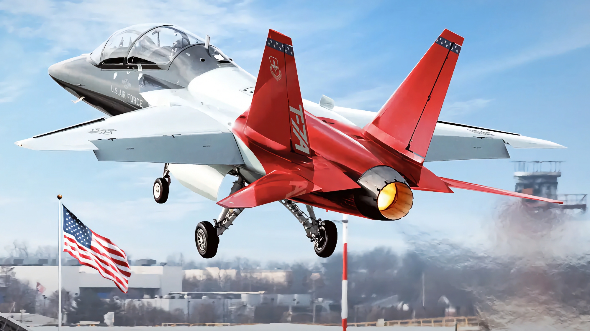 Als Ersatz für den F-16 Fighting Falcon: Die USA wollen ein leichtes Kampfflugzeug auf der Basis der Boeing T-7 A Red Hawk entwickeln Als Ersatz für den F-16 Fighting Falcon: Die USA wollen ein leichtes Kampfflugzeug auf der Basis der Boeing T-7 A Red Hawk entwickeln