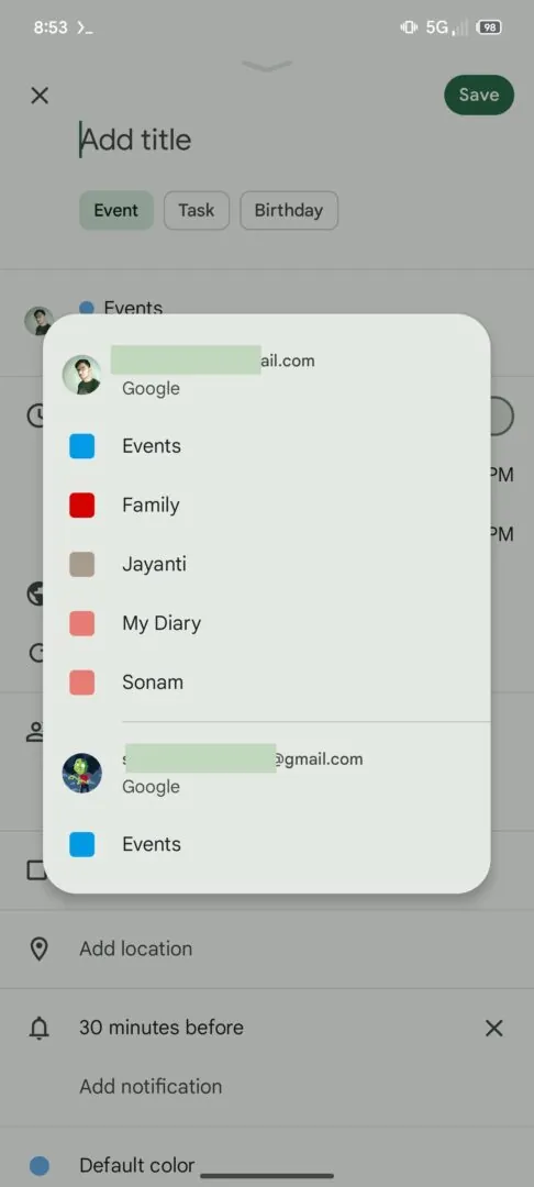 Wählen Sie einen Kalender für ein Ereignis in Google Kalender Wählen Sie einen Kalender für ein Ereignis in Google Kalender