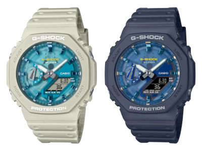 Casio G-Shock GA-2100AS-5A und GA-2100AS-2A Uhren Casio G-Shock GA-2100AS-5A (links) und GA-2100AS-2A (rechts) Uhren