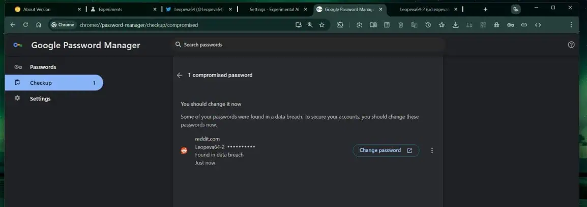 Vorschlag zum Ändern des Passworts in Google Chrome Vorschlag zum Ändern des Passworts in Google Chrome
