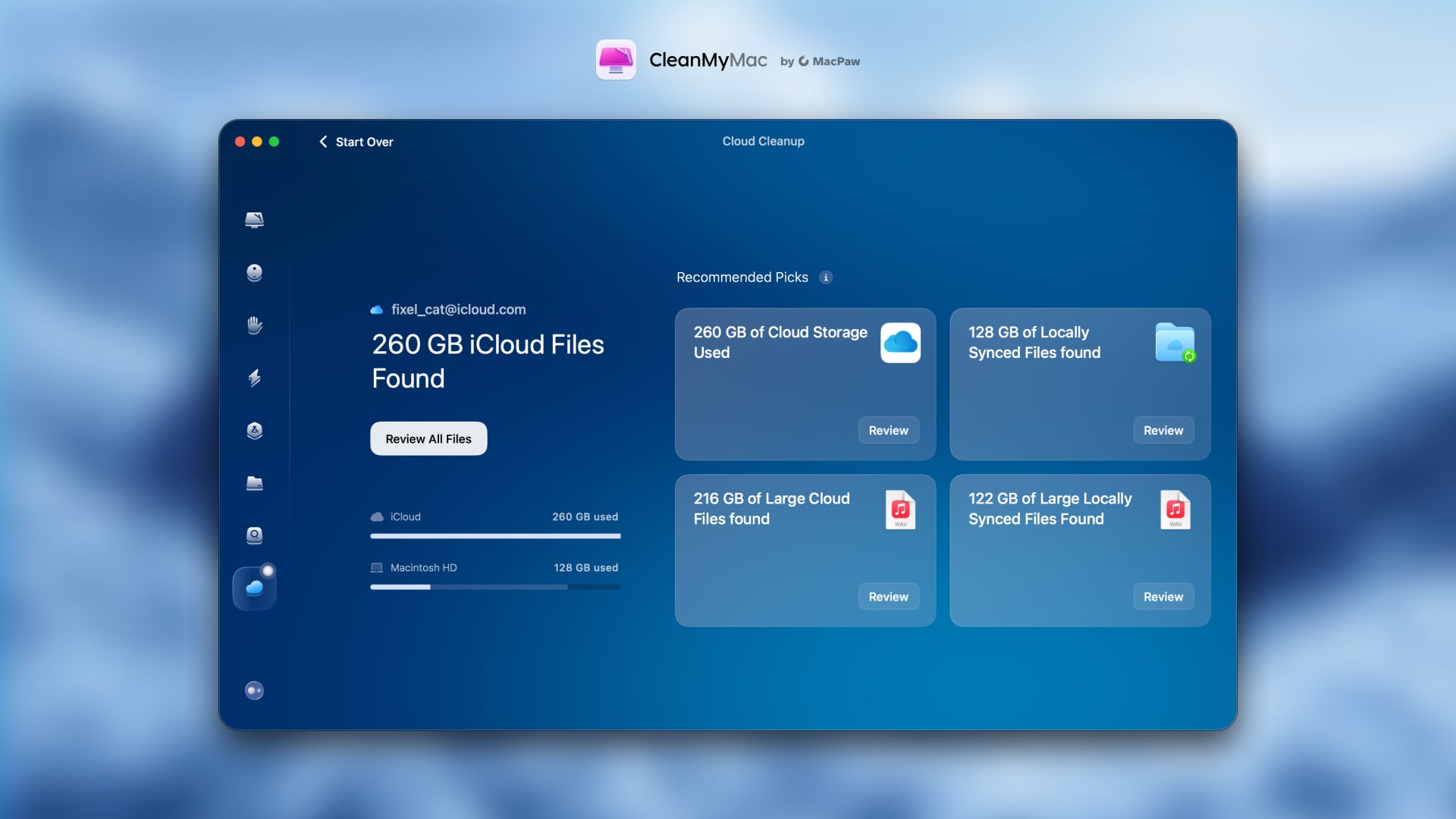 CleanMyMac Cloud Cleanup - Erinnerung, wenn die Cloud voll ist CleanMyMac Cloud Cleanup - Erinnerung, wenn die Cloud voll ist