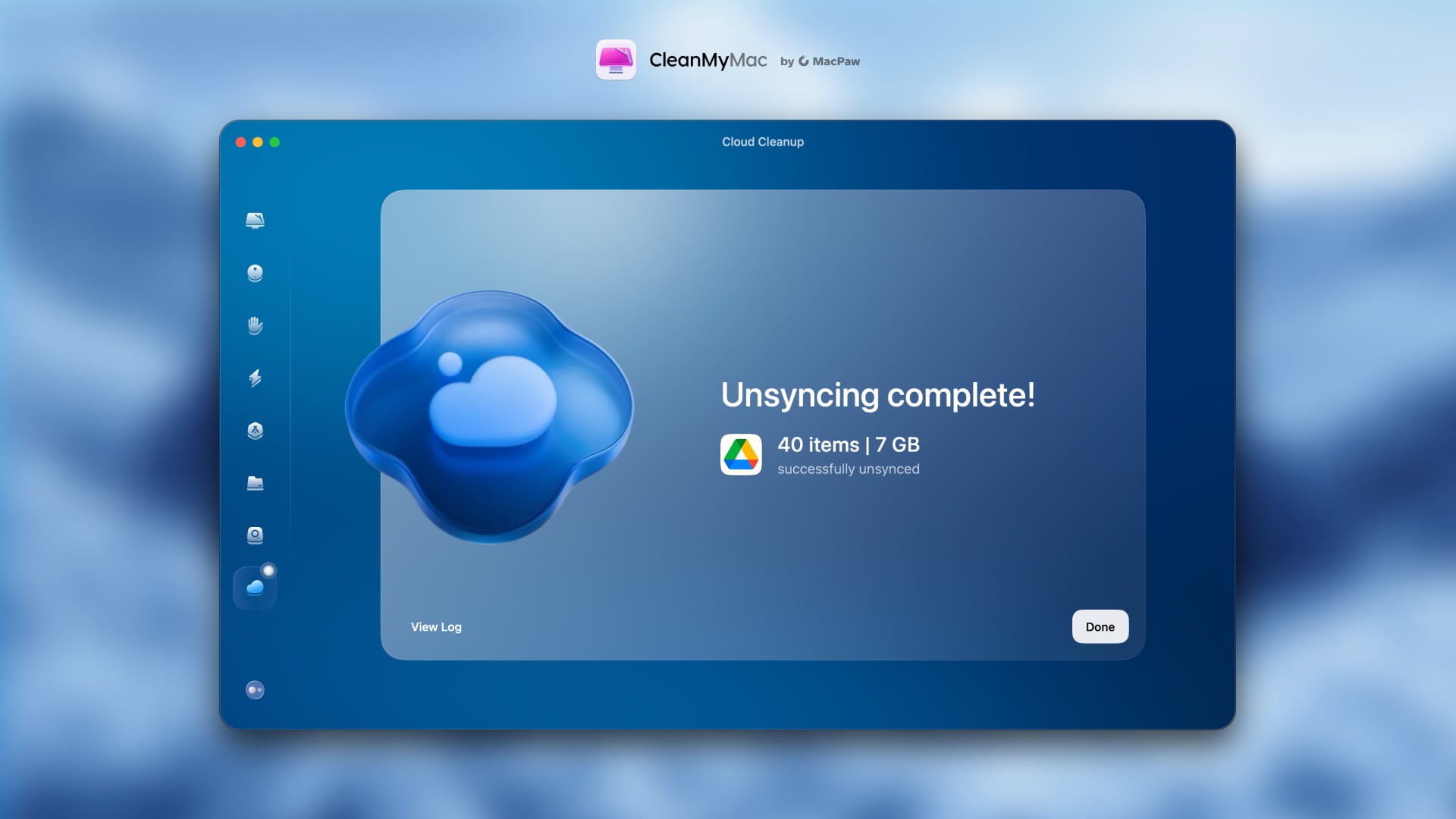 Die Arbeit von CleanMyMac Cloud Cleanup. Illustration: MacPaw