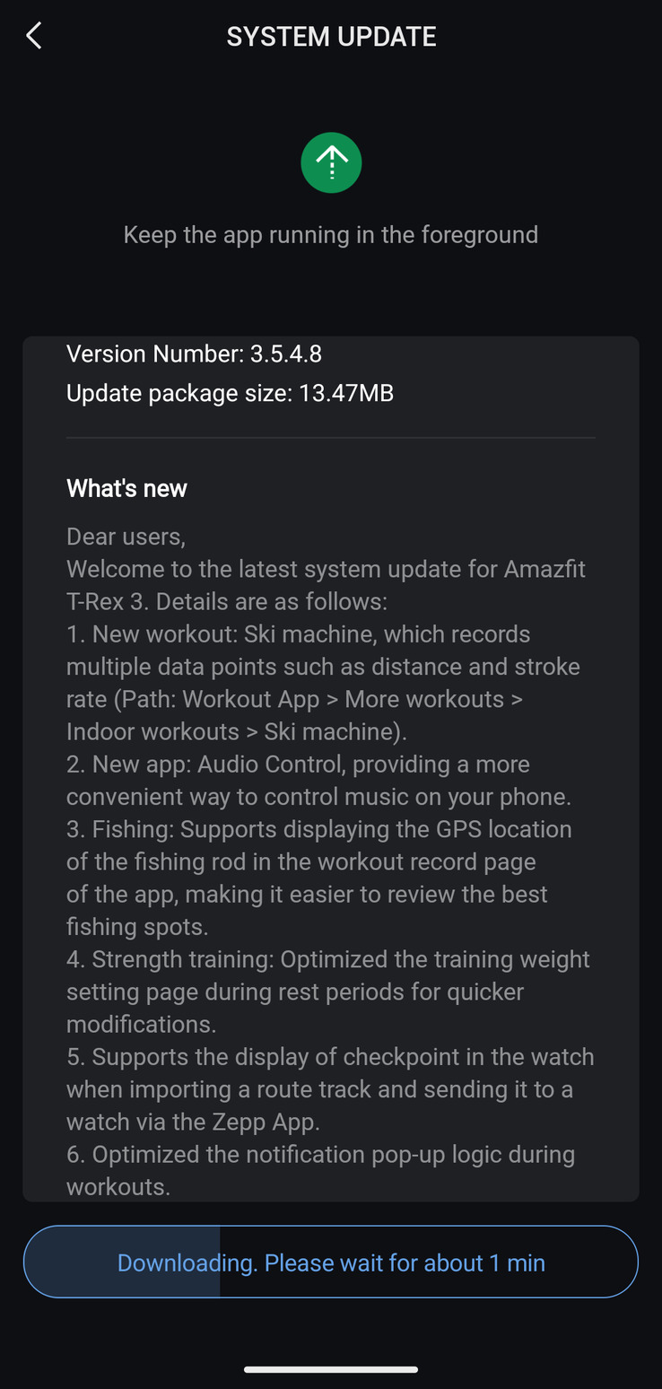 Audiosteuerungs-App für Amazfit T-Rex 3