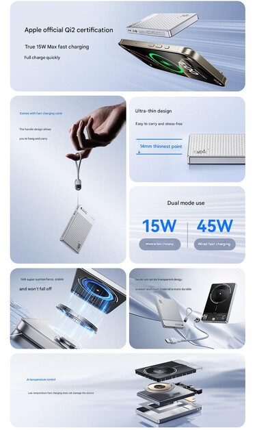 Die wichtigsten Merkmale der RedMagic 10000 mAh Wireless Power Bank sind Die wichtigsten Merkmale der RedMagic 10000 mAh Wireless Power Bank sind
