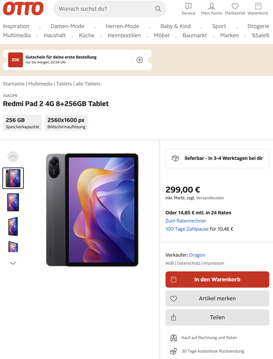 Xiaomi Redmi Pad 2 - Preis und Konfigurationen Xiaomi Redmi Pad 2 - Preis und Konfigurationen