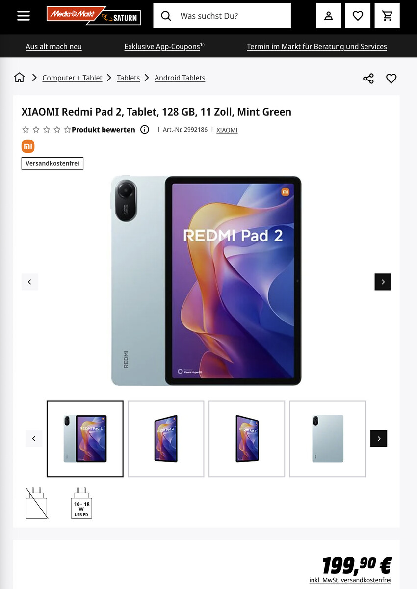 Xiaomi Redmi Pad 2 - technische Spezifikationen Xiaomi Redmi Pad 2 - technische Spezifikationen