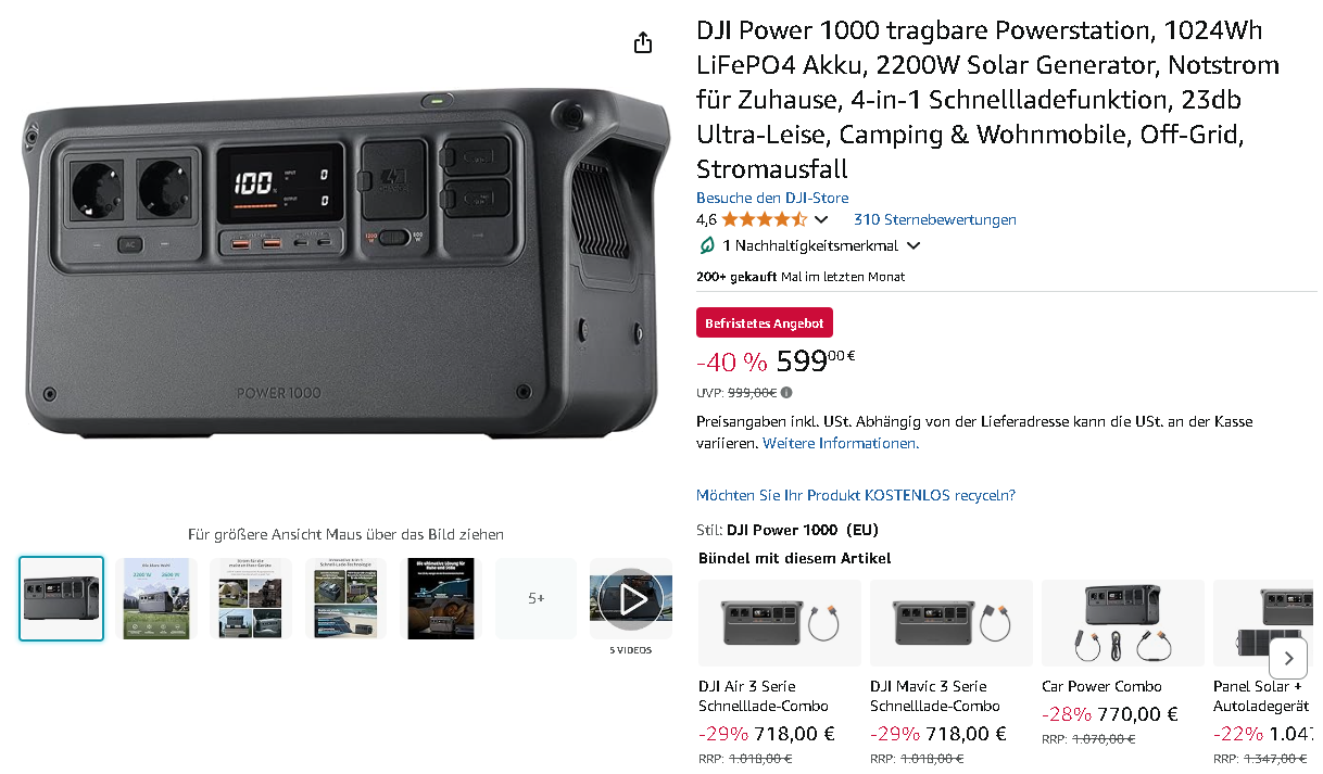 DJI Power 1000 tragbare Powerstation