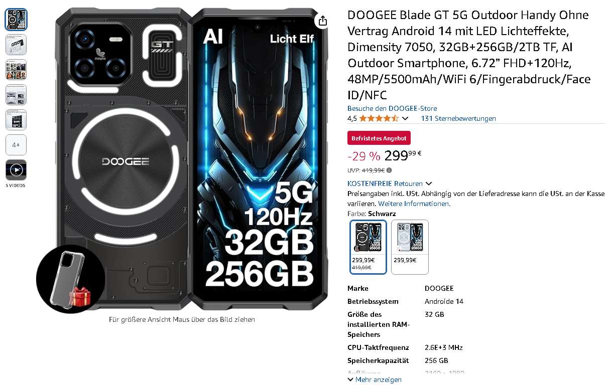 Screenshot der DOOGEE Blade GT 5G