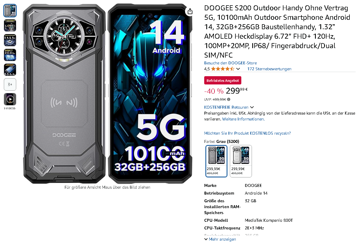 Screenshot der DOOGEE S200