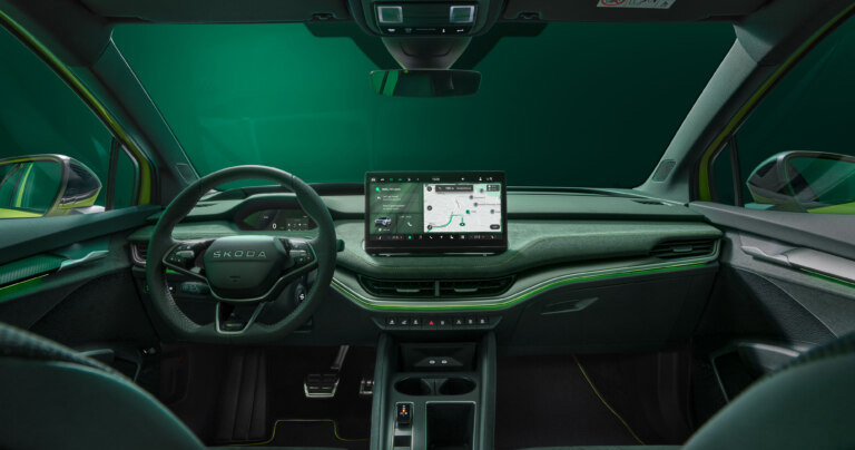 Vorderer Innenraum des Skoda Elroq RS Vorderer Innenraum des Skoda Elroq RS
