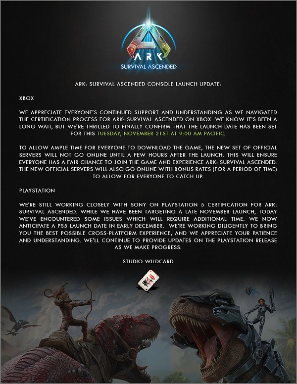 ARK: Survival Ascended wird heute für die Xbox-Serie veröffentlicht, während die PlayStation 5-Version erneut verschoben wird-2 ARK: Survival Ascended wird heute für die Xbox-Serie veröffentlicht, während die PlayStation 5-Version erneut verschoben wird-2