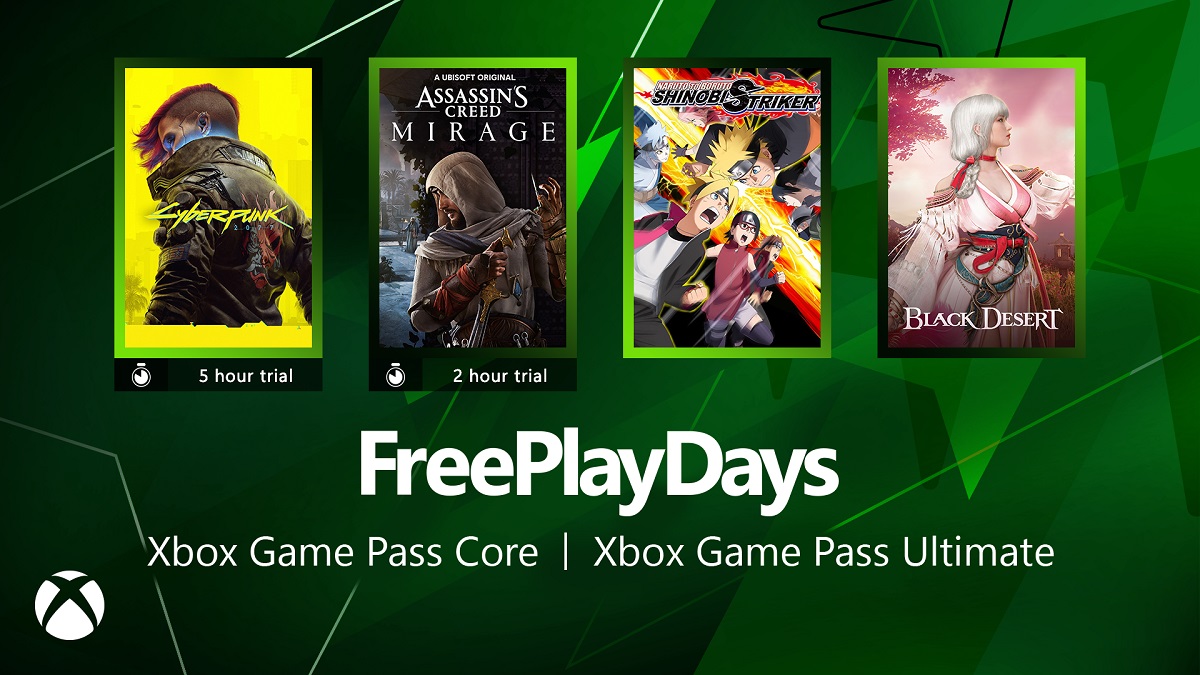 Free Play Days mit einem tollen Angebot: Abonnenten aller Versionen von Xbox Game Pass können Cyberpunk 2077 und Assassin's Creed Mirage ausprobieren Free Play Days mit einem tollen Angebot: Abonnenten aller Versionen von Xbox Game Pass können Cyberpunk 2077 und Assassin's Creed Mirage ausprobieren