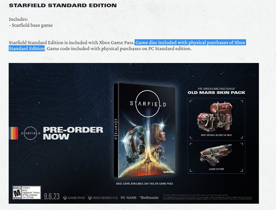 Es ist offiziell: Bethesda wird Starfield auf Disc veröffentlichen, allerdings nur für die Xbox-Serie. PC-Spieler werden nur Aktivierungscodes erhalten-2 Es ist offiziell: Bethesda wird Starfield auf Disc veröffentlichen, allerdings nur für die Xbox-Serie. PC-Spieler werden nur Aktivierungscodes erhalten-2