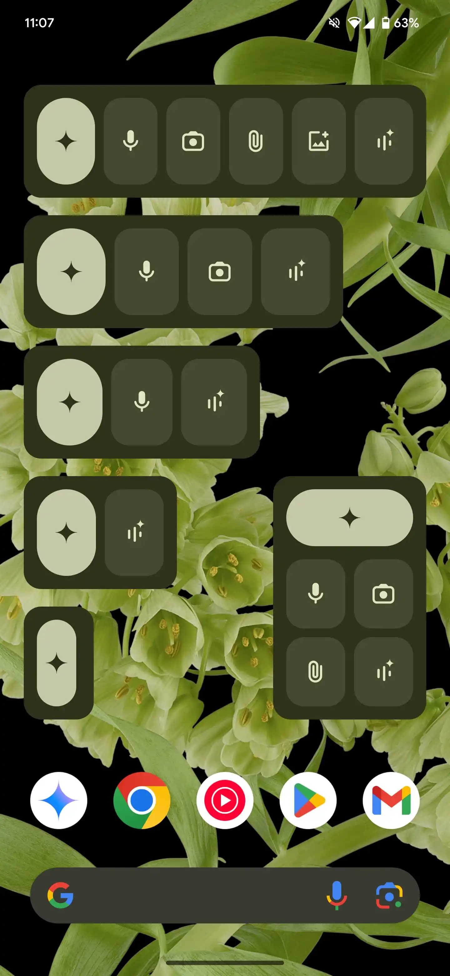 Gemini-Widget auf Android, große Größe