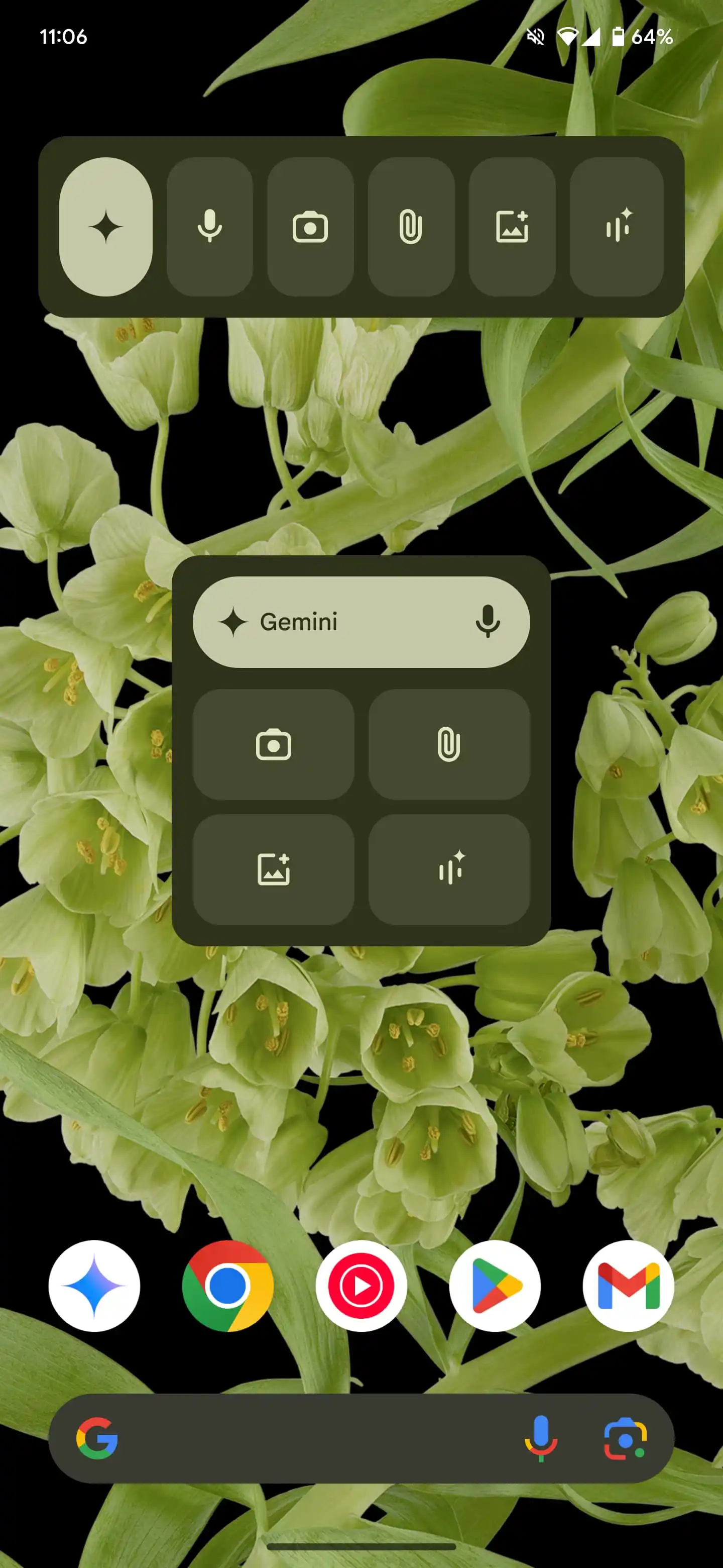 Gemini-Widget für Android, kompakte Größe