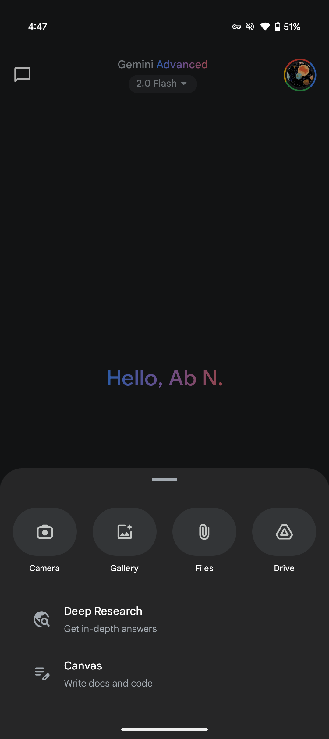Das "Plus"-Menü in der neuen Version von Gemini wurde umgestaltet