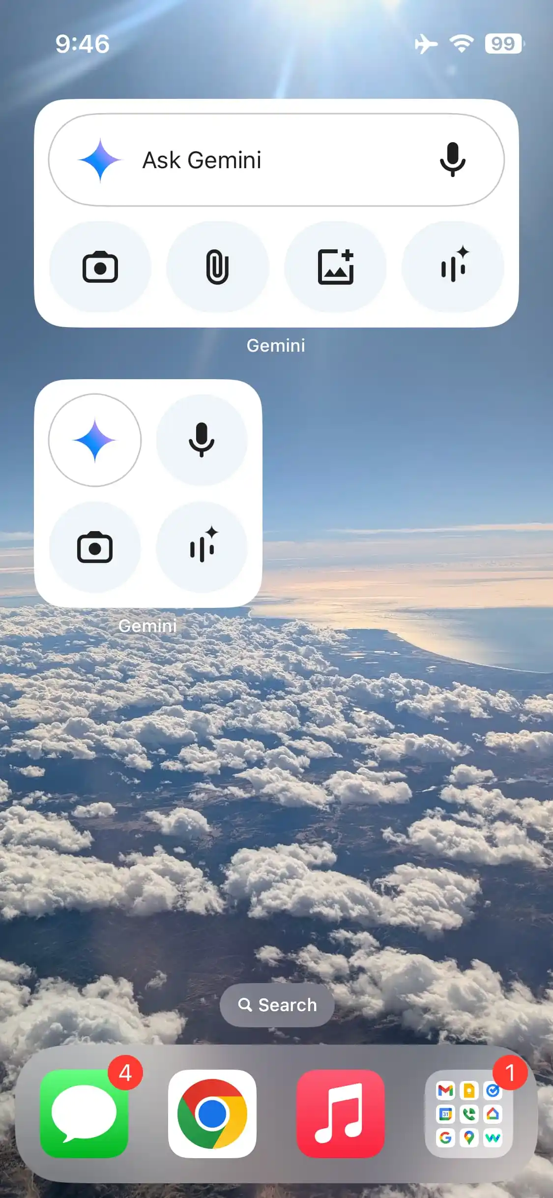 Gemini-Widget für den Startbildschirm des iPhone 2