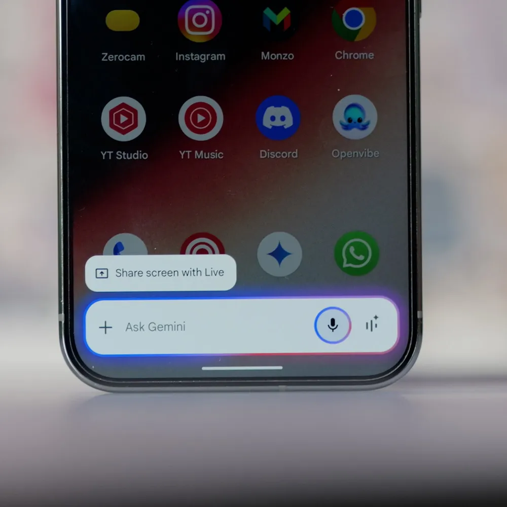 Button für die Bildschirmübertragung in Gemini Live Button für die Bildschirmübertragung in Gemini Live