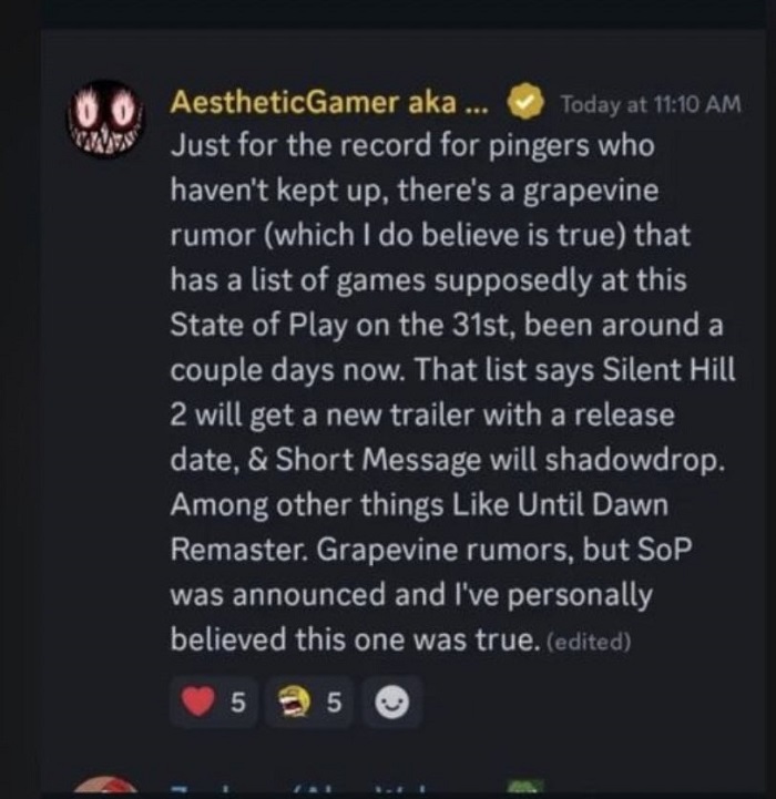 Insider: Konamis Horrorspiel Silent Hill Short Message Silent Hill Short Message wird auf der State of Play Show angekündigt-2 Insider: Konamis Horrorspiel Silent Hill Short Message Silent Hill Short Message wird auf der State of Play Show angekündigt-2