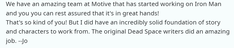 Die Autoren des Dead-Space-Remakes haben bereits mit der aktiven Entwicklung des Iron-Man-Spiels begonnen-2 Die Autoren des Dead-Space-Remakes haben bereits mit der aktiven Entwicklung des Iron-Man-Spiels begonnen-2