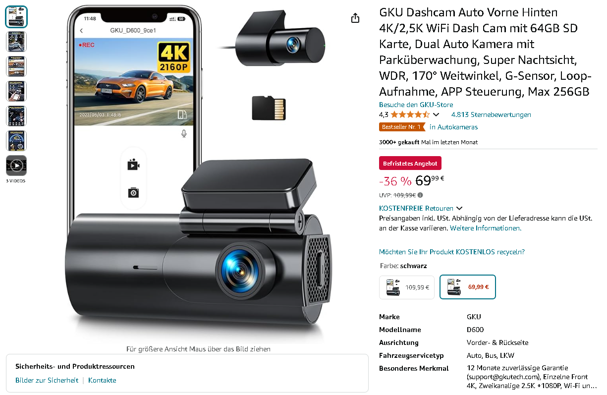 GKU Dashcam Screenshot Screenshot der GKU Dashcam