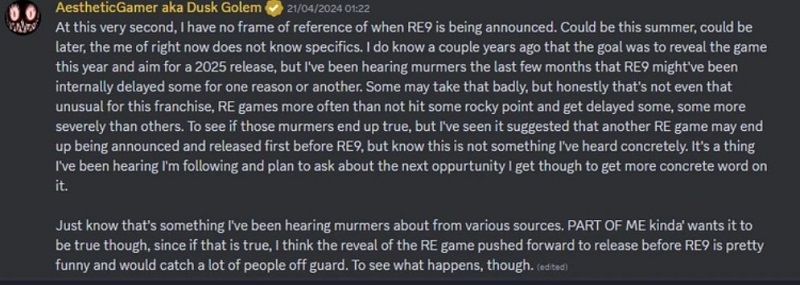 Insider: Resident Evil 9 erscheint vielleicht später als von Capcom geplant, aber die Fans der Serie werden nicht ohne neue Spiele dastehen-2 Insider: Resident Evil 9 erscheint vielleicht später als von Capcom geplant, aber die Fans der Serie werden nicht ohne neue Spiele dastehen-2
