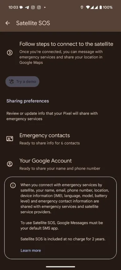 Google Pixel-Satelliten-SOS-Funktion Google Pixel-Satelliten-SOS-Funktion