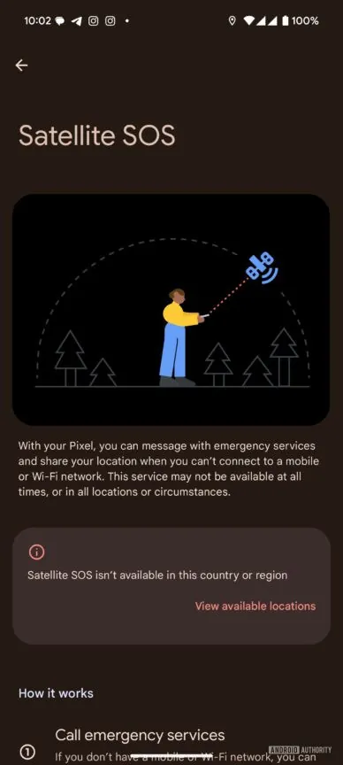 Google Pixel-Satelliten-SOS-Funktion Google Pixel-Satelliten-SOS-Funktion