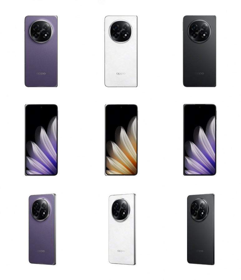 Offizielle Darstellung des Oppo Find N5 in lila Farbe Offizielle Darstellung des Oppo Find N5 in lila Farbe