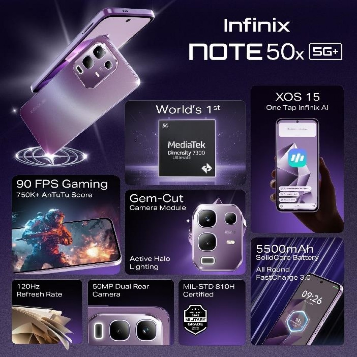 Infinix Note 50x Farbvarianten Infinix Note 50x Farbvarianten