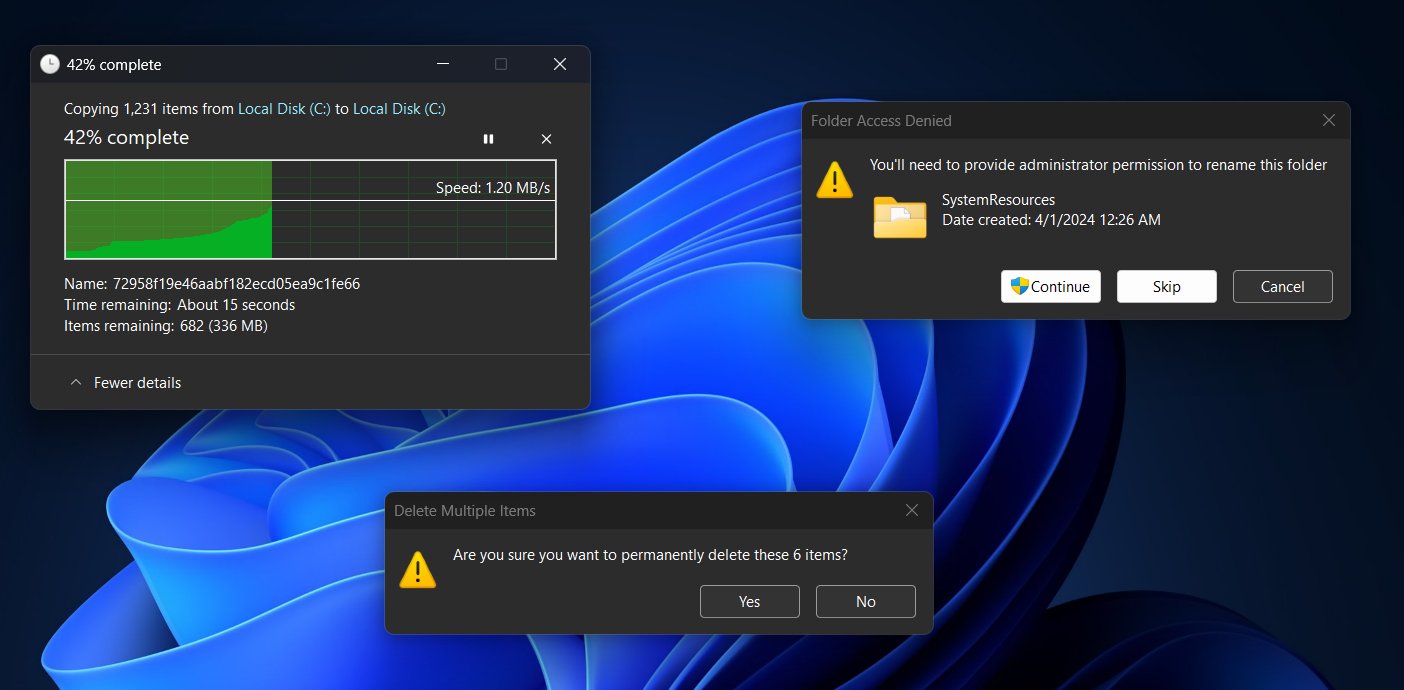 Illustration des dunklen Designs von Windows 11-Fenstern