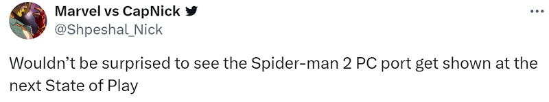 Insider: Sony könnte bald eine PC-Version des hochgelobten Actionspiels Marvel's Spider-Man 2 ankündigen-2 Insider: Sony könnte bald eine PC-Version des hochgelobten Actionspiels Marvel's Spider-Man 2 ankündigen-2