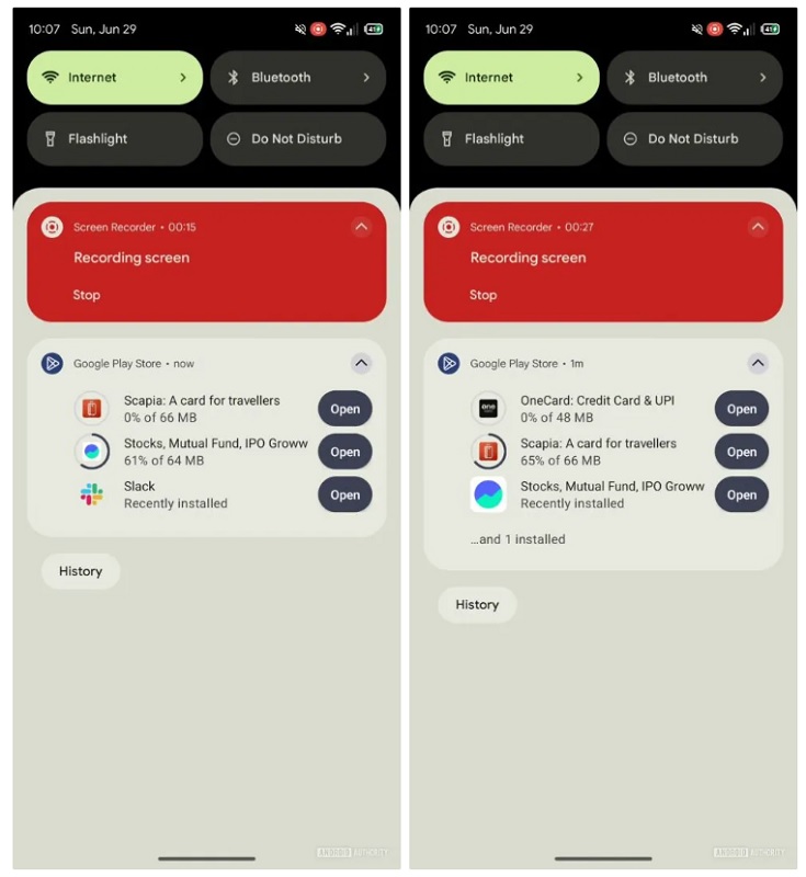 Aktualisierung der Benachrichtigungsoberfläche für App-Downloads