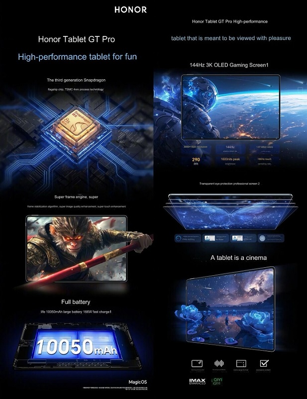 Honor wird diese Woche ein neues GT Pro Gaming-Tablet mit großem OLED-Bildschirm, Snapdragon-Prozessor und fortschrittlichem Audiosystem enthüllen-3 Honor wird diese Woche ein neues GT Pro Gaming-Tablet mit großem OLED-Bildschirm, Snapdragon-Prozessor und fortschrittlichem Audiosystem enthüllen-3