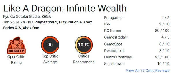 Der beste Teil von Yakuza: Kritiker schwärmten von Like a Dragon Infinite Wealth und empfehlen das Spiel allen Spielern-3 Der beste Teil von Yakuza: Kritiker schwärmten von Like a Dragon Infinite Wealth und empfehlen das Spiel allen Spielern-3