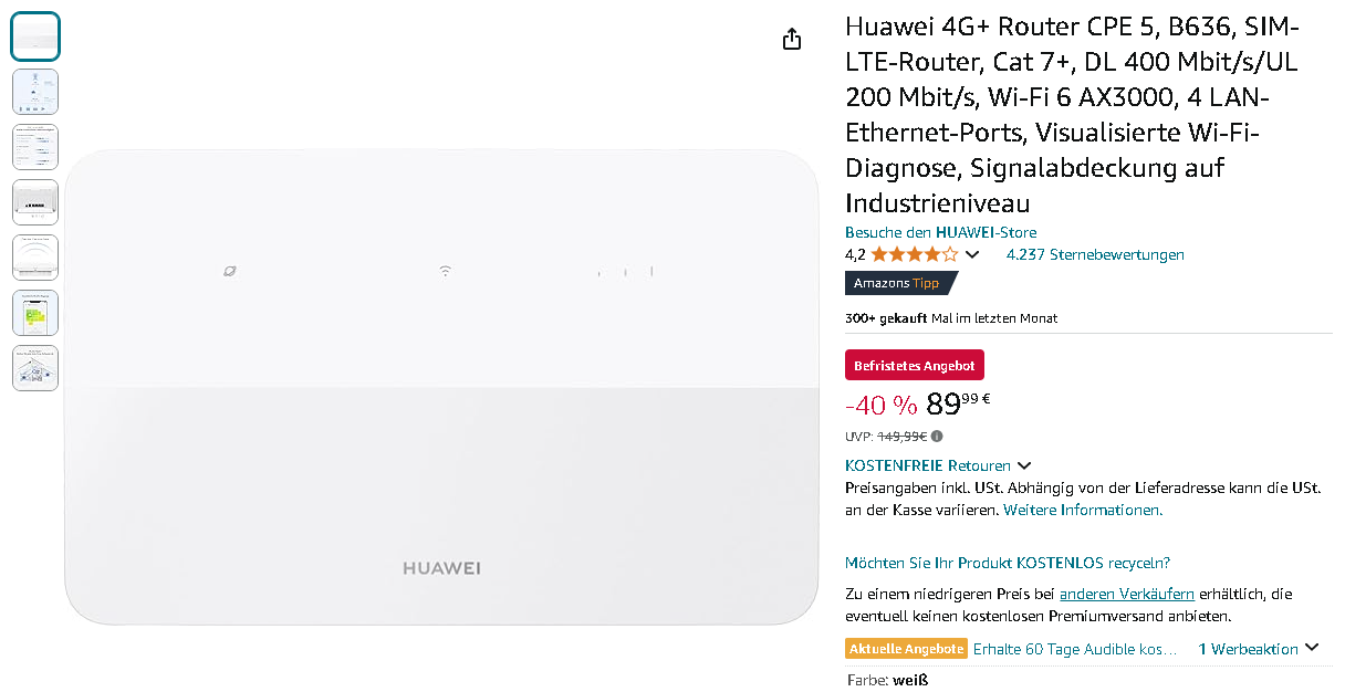 HUAWEI Router HUAWEI 4G CPE 5 Router